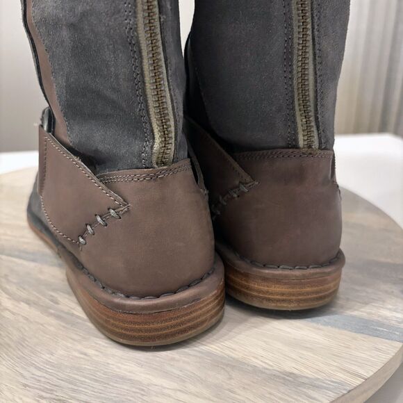 Olukai Women's Holo Lio ll Gray Leather High Riding Boots Western Bohemian Sz 9 - Picture 9 of 15